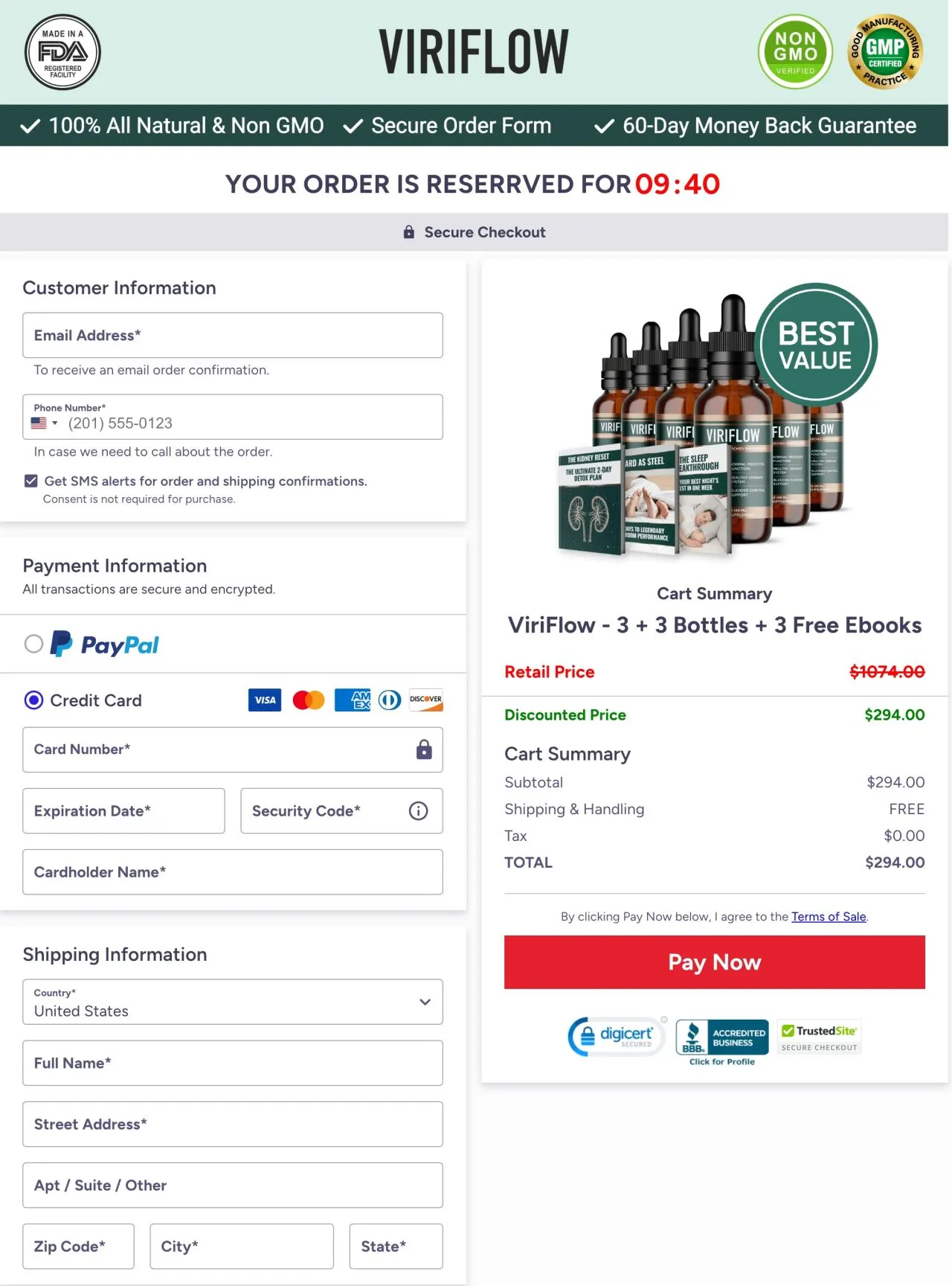 ViriFlow Secure Checkout — Order Now